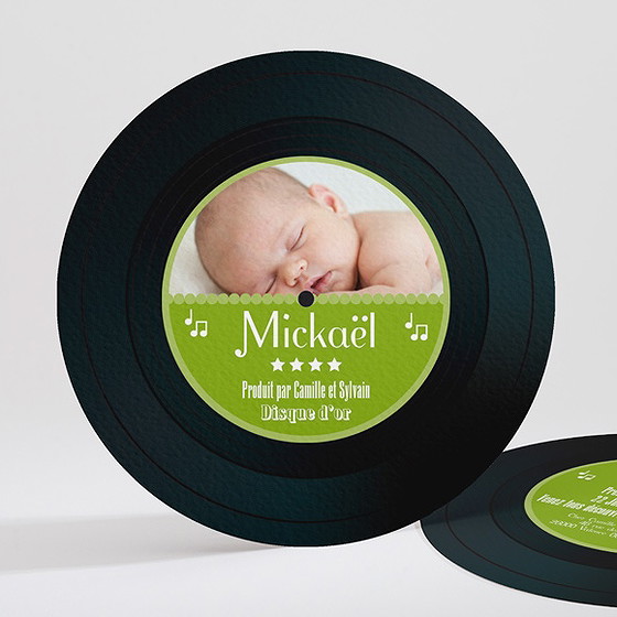Faire-part naissance mon disque préféré