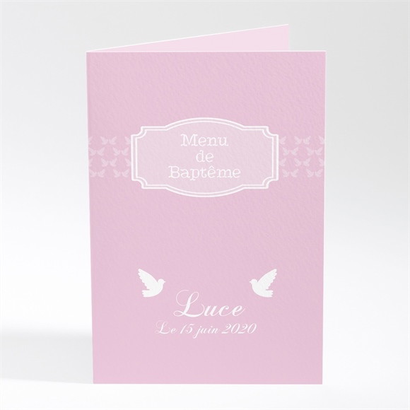 Menu baptême Bandeau de colombes réf.N401330