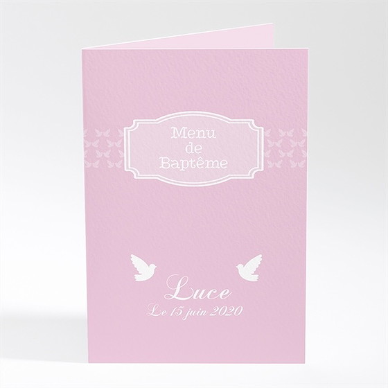 Menu baptême bandeau de colombes