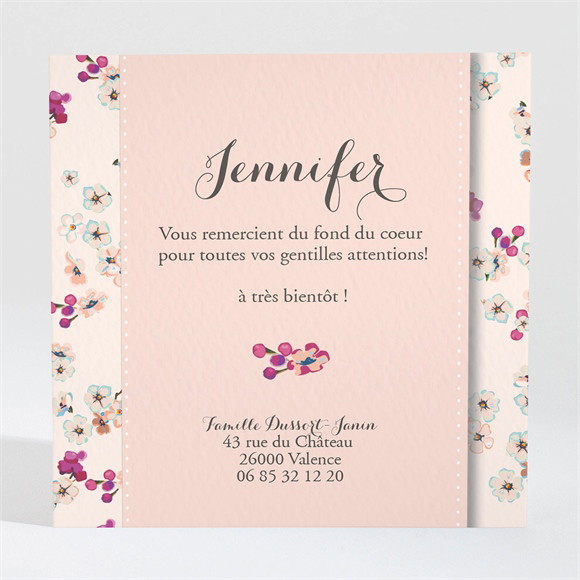 Remerciement naissance Une belle annonce fleurie réf.N300245