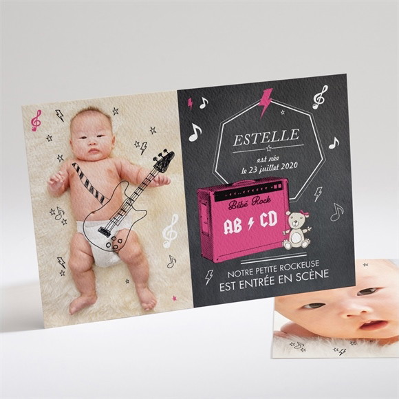 Faire-part naissance Notre petit Rocker réf.N14130
