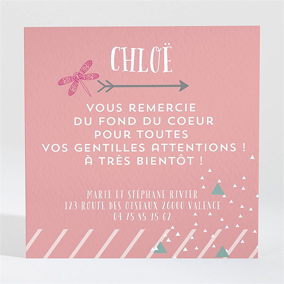 Remerciement naissance joli faire part créatif