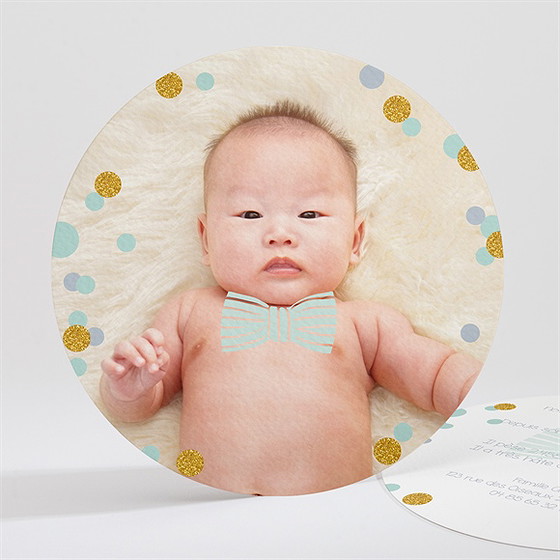 Faire-part naissance noeud papillon