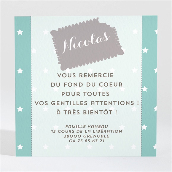 Remerciement naissance Biscuit à croquer réf.N300268