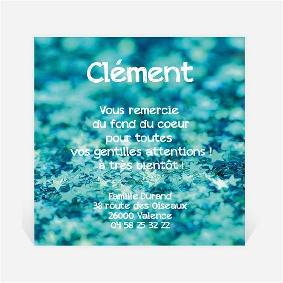 Remerciement naissance Carte originale verte réf.N300269