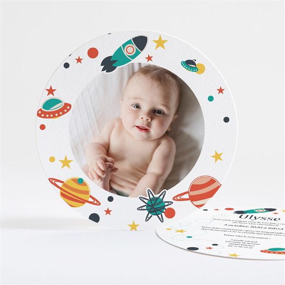 Faire-part naissance Planète et fusée réf.N32148