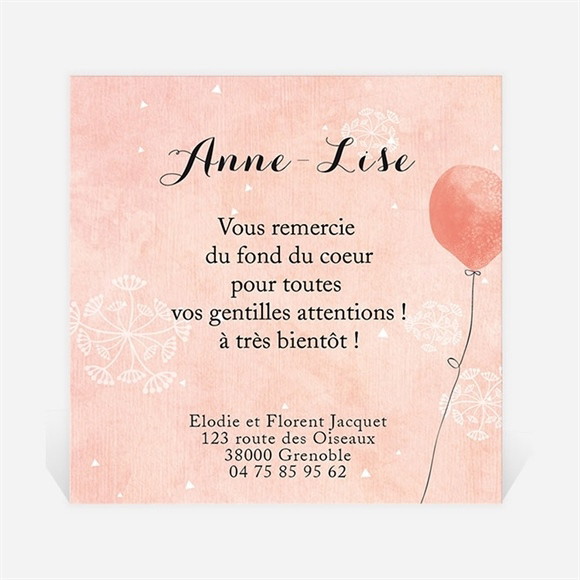 Remerciement naissance Petits ballons aquarelle réf.N300274