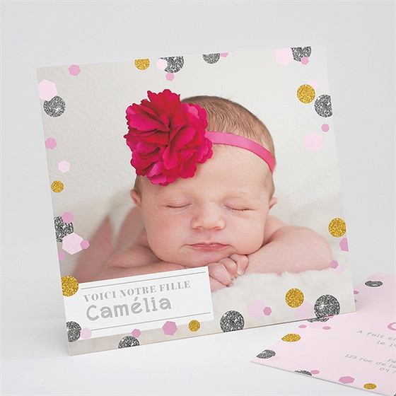 Faire-part naissance petits pois de couleur