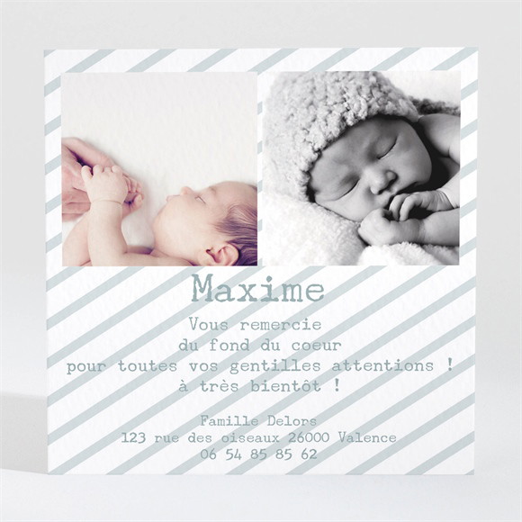 Remerciement naissance Tout en photos réf.N300277