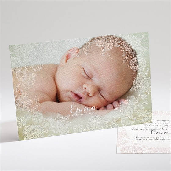 Faire-part naissance en filigrane
