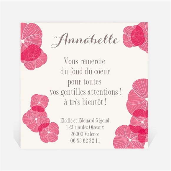 Remerciement naissance Couvert de fleurs réf.N300283