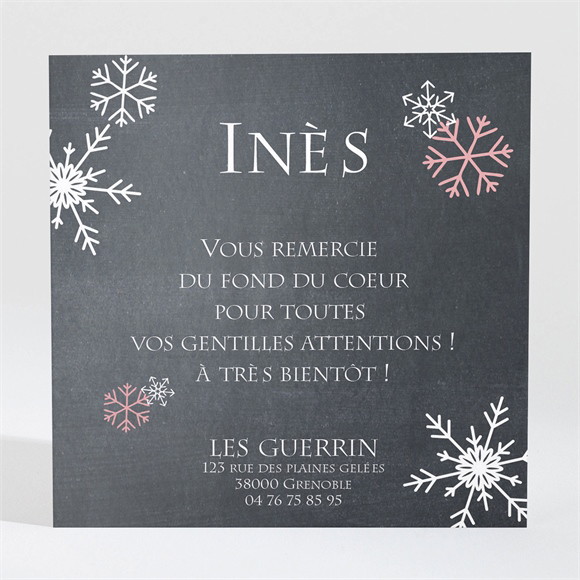 Remerciement naissance Notre Petit Flocon réf.N300286