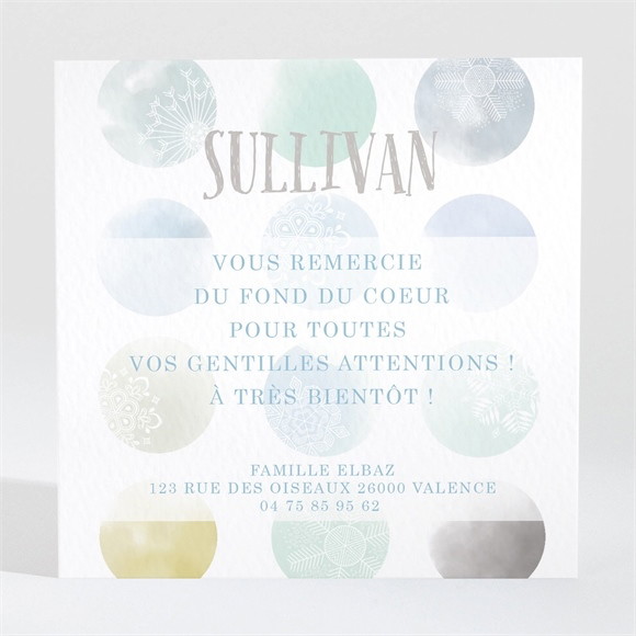 Remerciement naissance A la gouache réf.N300287