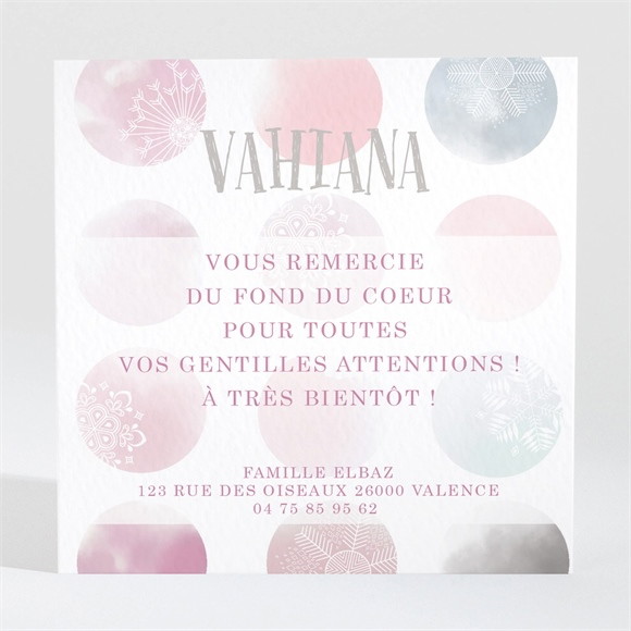 Remerciement naissance Damier de pois réf.N300288