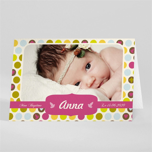 Faire-part de baptême Confettis en folie réf.N401812