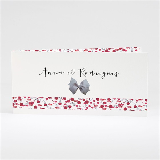 Faire-part mariage noeud et liberty