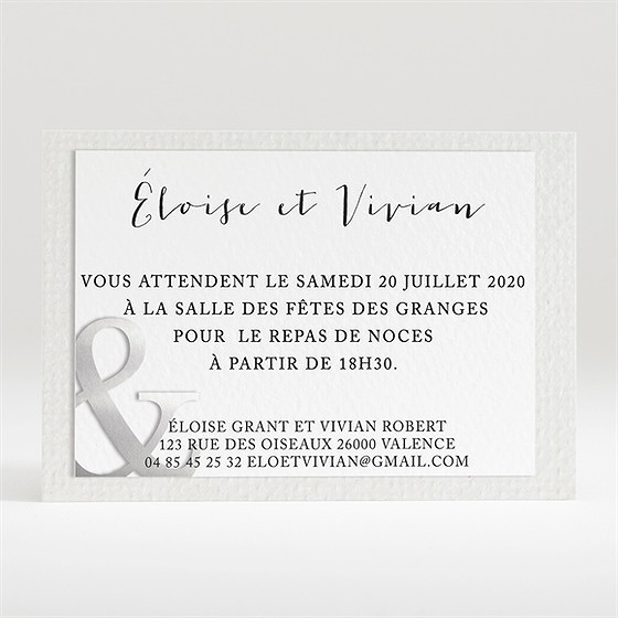 Carton d'invitation mariage esperluette et étiquettes