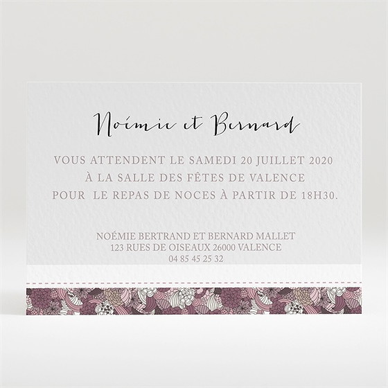 Carton d'invitation mariage invitation fleurie