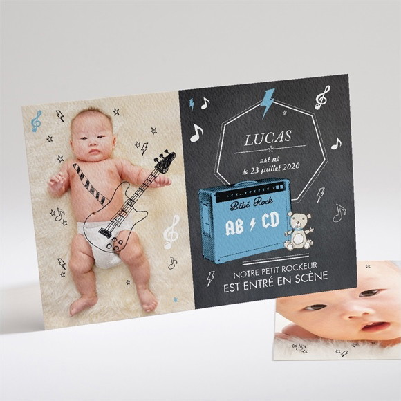 Faire-part naissance Notre Petit Rockeur réf.N14140