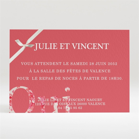Carton d'invitation mariage Oui liberty réf.N120227