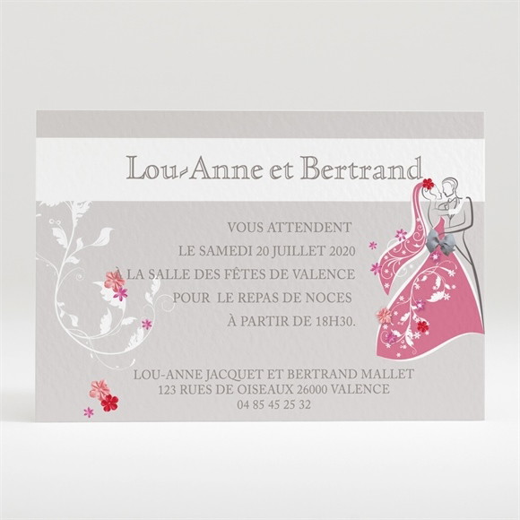 Carton d'invitation mariage Un mariage illustré réf.N120228