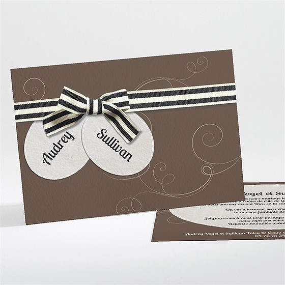 Faire-part mariage chocolat et étiquettes