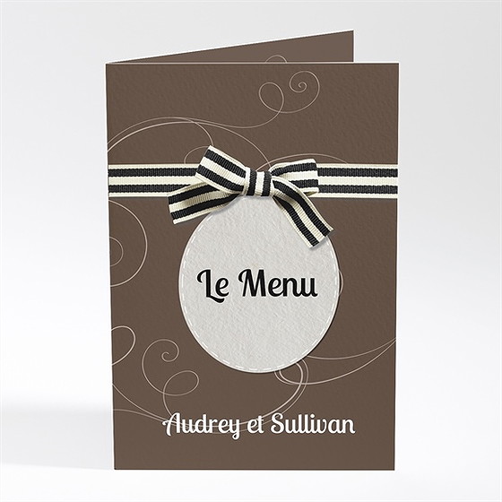 Menu mariage chocolat et étiquettes