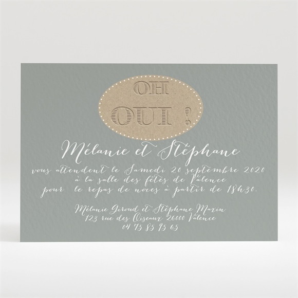Carton d'invitation mariage Harmonie Beige et marron réf.N120234
