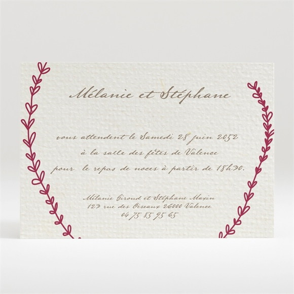 Carton d'invitation mariage Oui encadré original réf.N120235