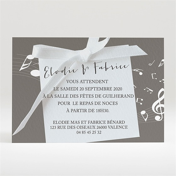 Carton d'invitation mariage notre belle mélodie