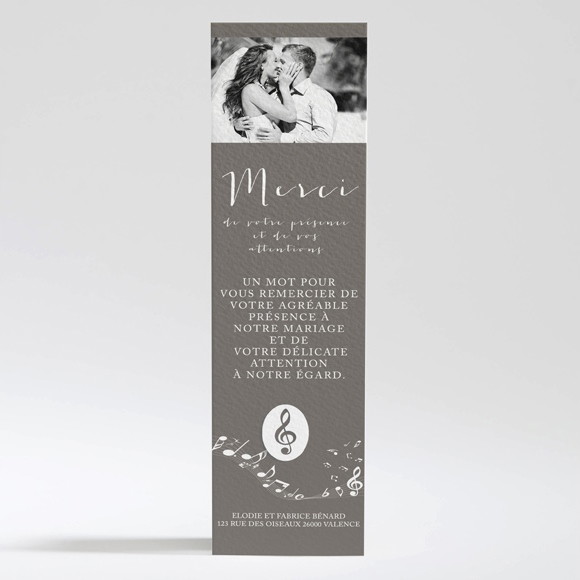 Remerciement mariage Notre Belle Mélodie réf.N200281