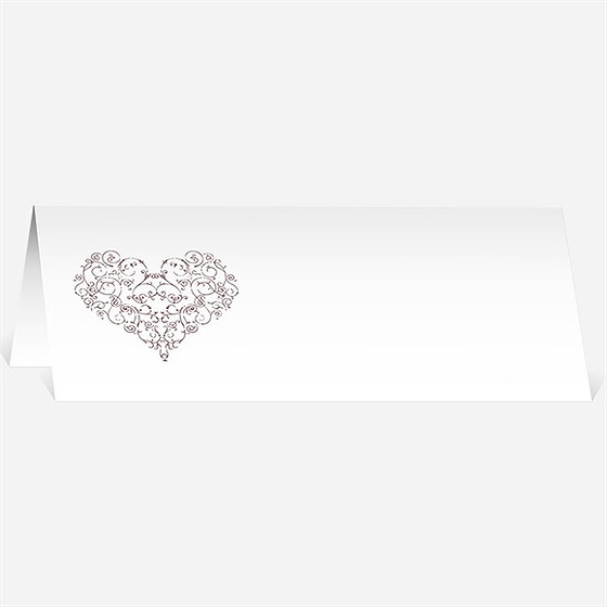 Marque-place mariage coeurs champêtres