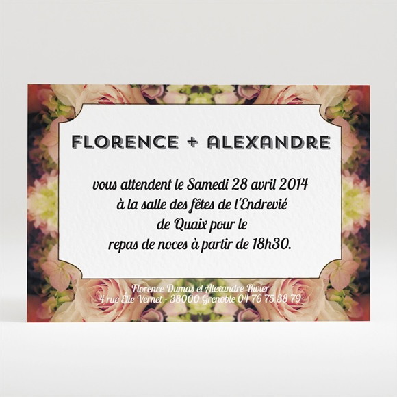 Carton d'invitation mariage inscriptions originales réf.N120239