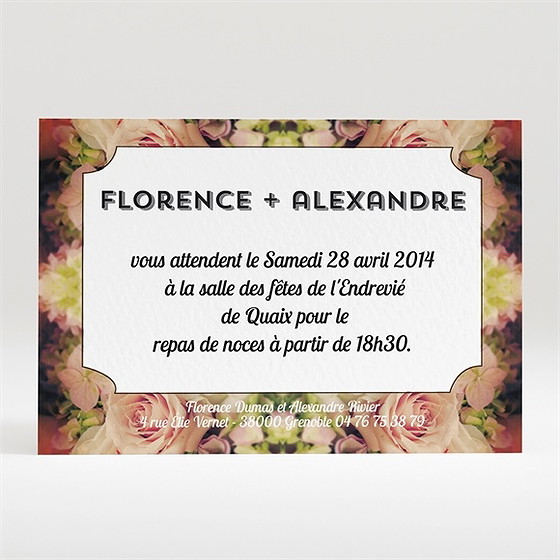 Carton d'invitation mariage inscriptions originales