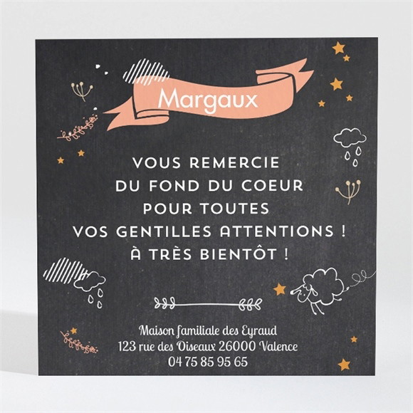 Remerciement naissance Carte Noire réf.N300300