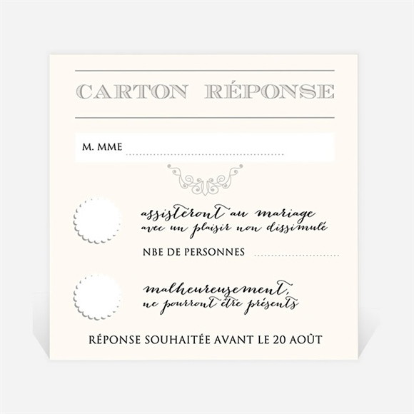 Carton réponse mariage Nous deux réf.N300301