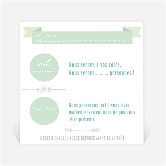 Carton réponse mariage A découvir réf.N300302