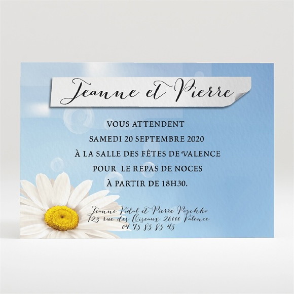 Carton d'invitation mariage Jolie Marguerite ! réf.N120245