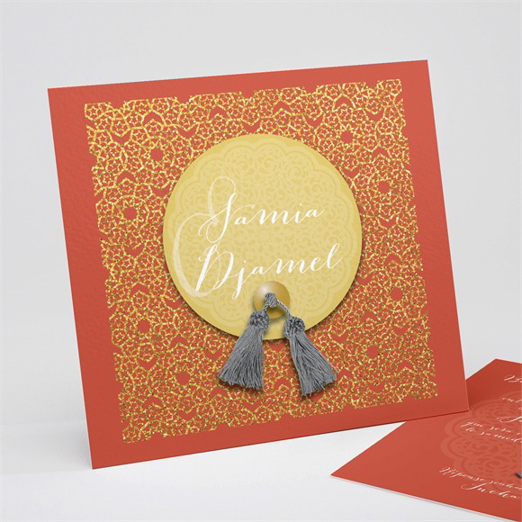 Faire-part mariage Medaillon couleurs d'automne réf.N31178