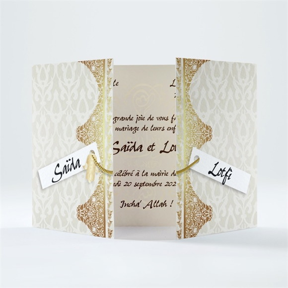 Faire-part mariage Gris et or réf.N70139