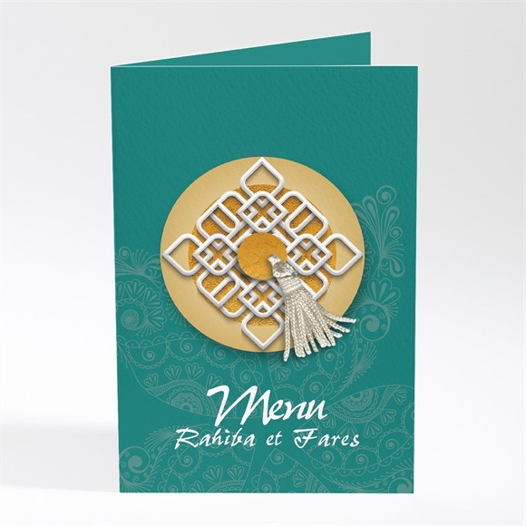 Menu mariage oriental vert réf.N401380