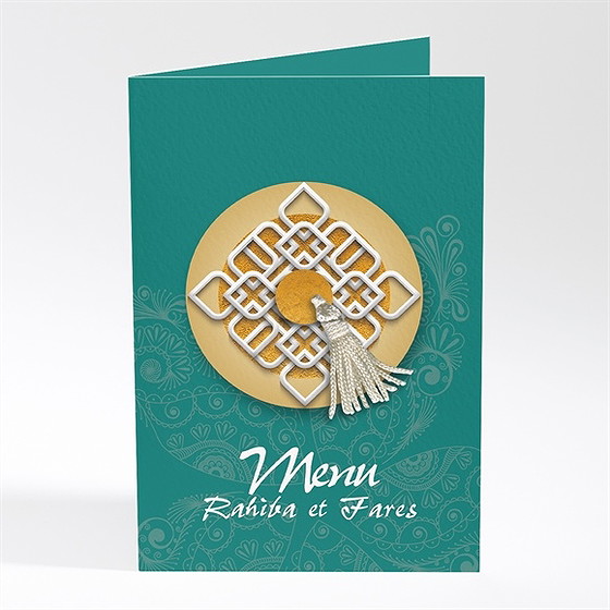 Menu mariage oriental vert