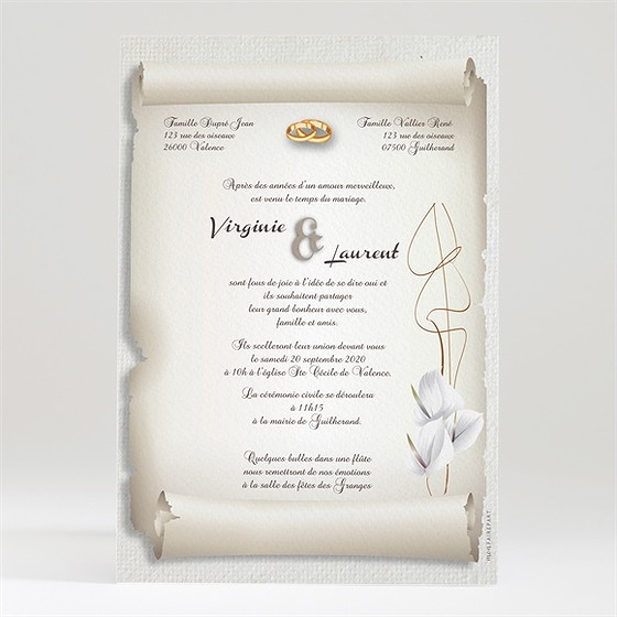 Faire-part mariage notre parchemin