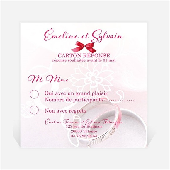 Carton réponse mariage Pluie de fleurs réf.N300313