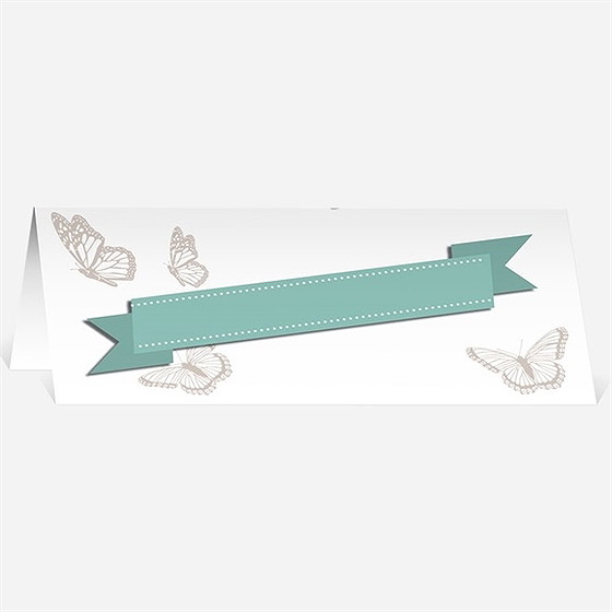 Marque-place mariage joli coeur avec banderole