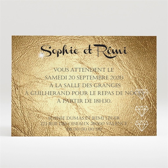 Carton d'invitation mariage le Hasard réf.N120260
