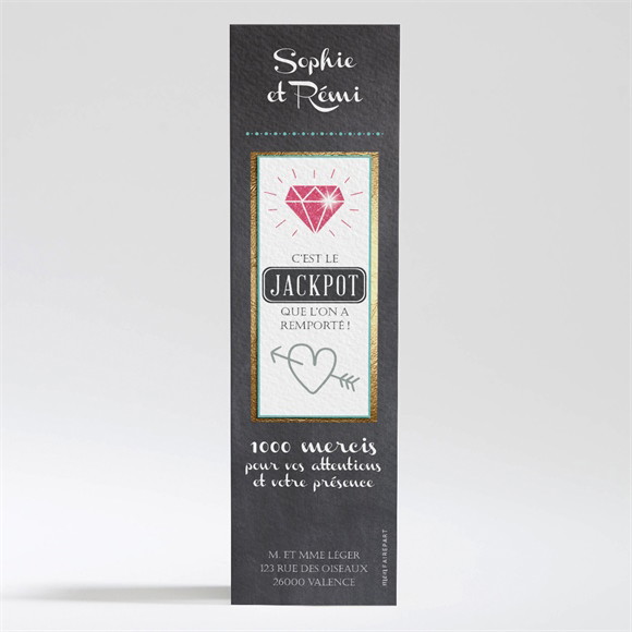 Remerciement mariage le Hasard réf.N200292