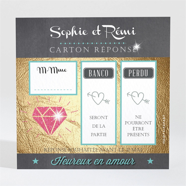 Carton réponse mariage le Hasard réf.N300320