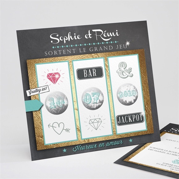 Faire-part mariage le Hasard réf.N31189