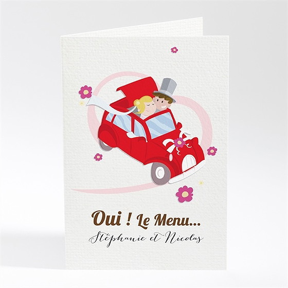 Menu mariage en route vers notre bonheur